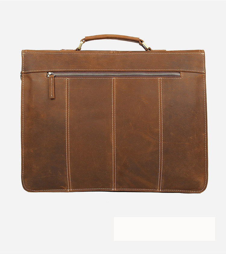 Leather Shoulder Briefcase, Messenger Bag, Leather Laptop Bag, Leather Business Bag, Men's Bag, Handmade Bag