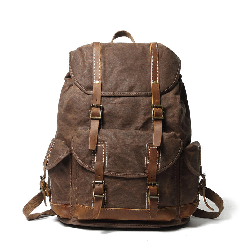 Personalized Waxed Canvas Backpack Large Travel Backpack Laptop Backpack Unisex Weekender Backpack School Backpack
