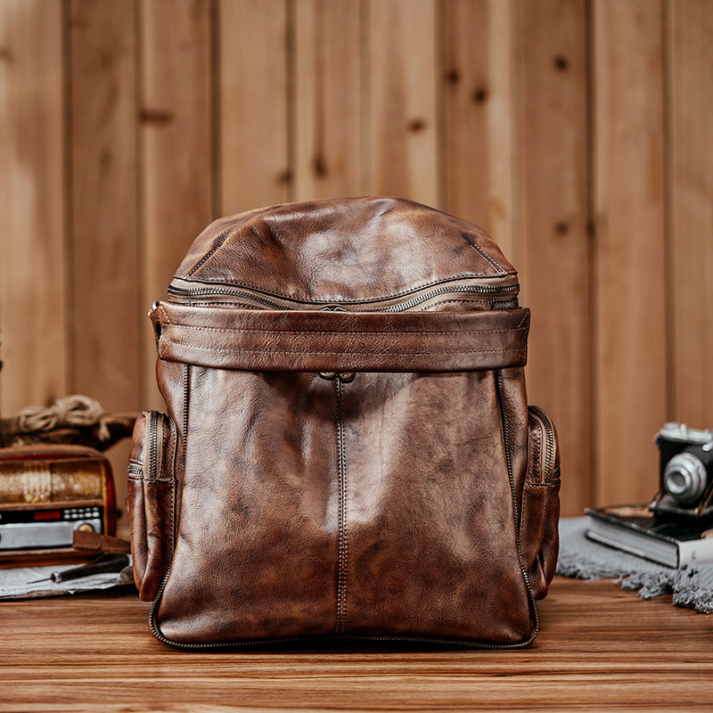 Handmade Full Grain Leather Backpack Vintage School Backpack Best Backpacks For Women AK10