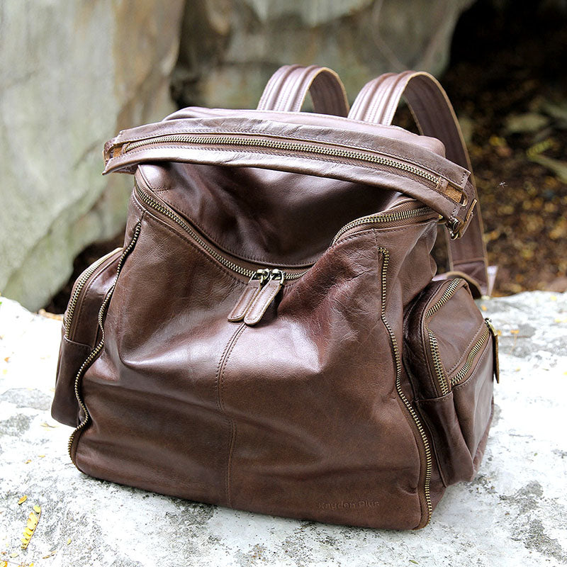 Handmade Backpack Full Grain Leather School Backpack Travel Backpack KP86120 - LISABAG