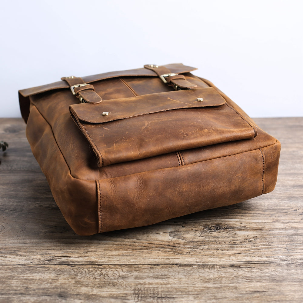 Personalized Leather Backpack Travel Backpack Laptop Backpack Unisex Leather Backpack - LISABAG