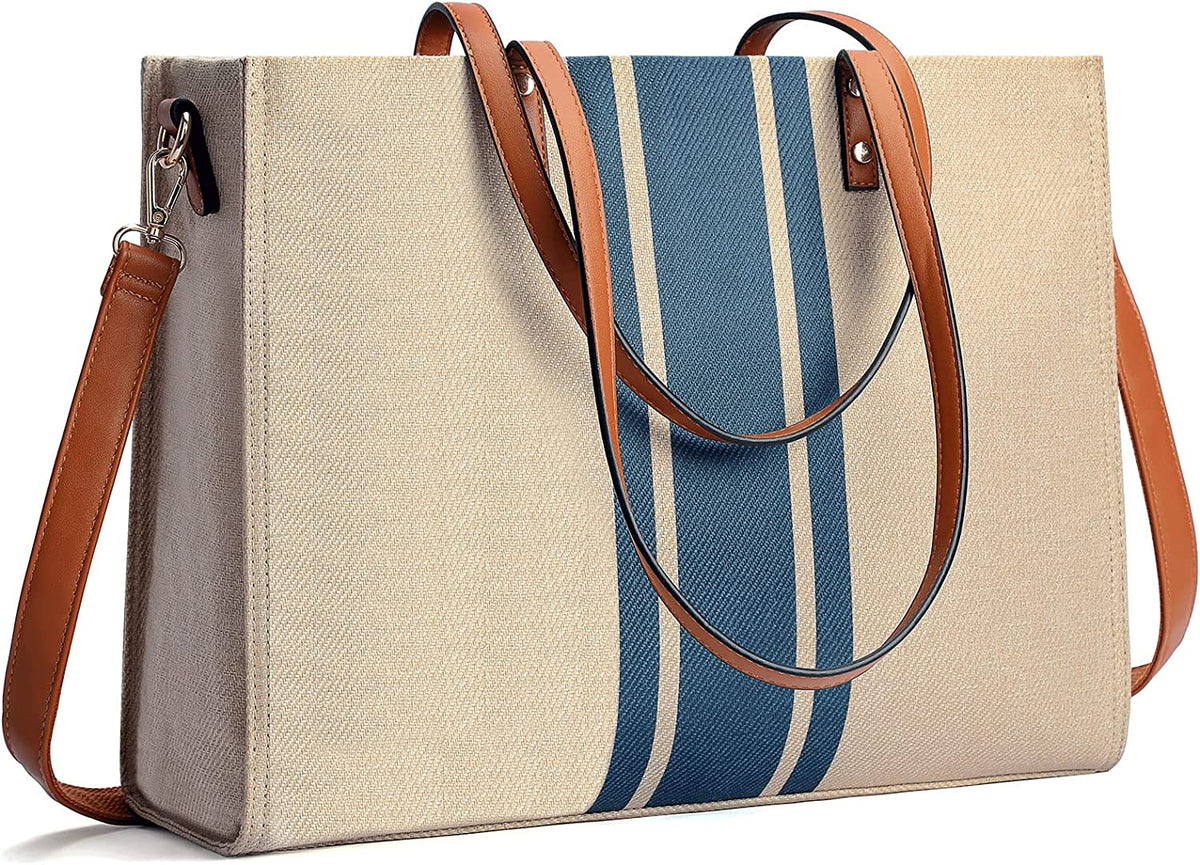 15.6 Inch Laptop Tote Bag for Women Large Canvas Work Tote Bags for W LISABAG