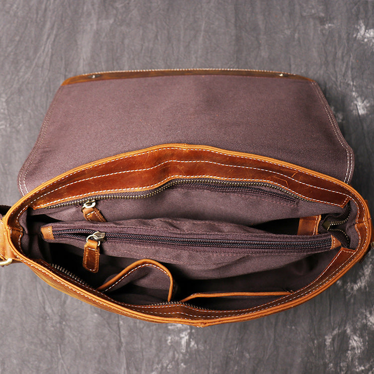 Mens leather messenger bag, Personalized leather bag for man, Custom messenger for man, Mens leather satchel