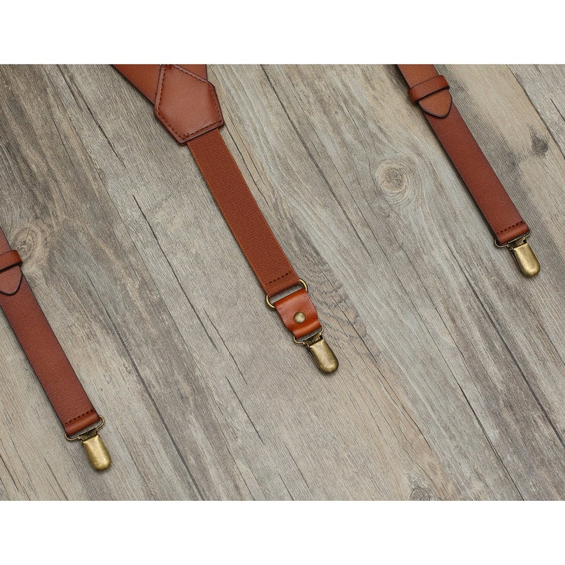 Personalized Leather Suspenders Wedding Suspenders Groomsmen Suspenders T0194