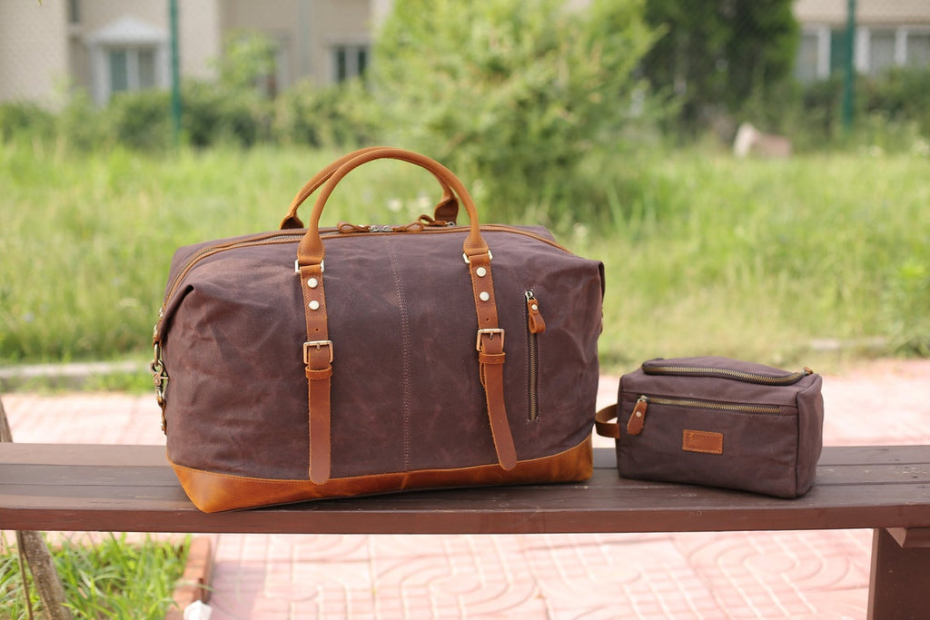 Personalized Mens Travel Bag Set, Mens Travel Bag, Mens Toiletry Bag, Groomsmen Gift, Weekender