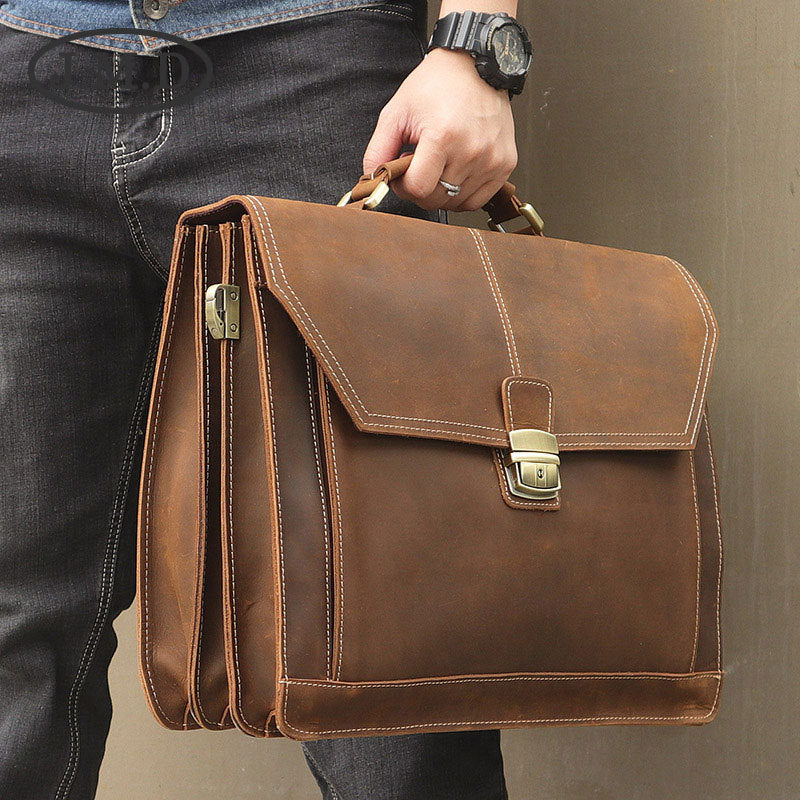 Leather Shoulder Briefcase, Messenger Bag, Leather Laptop Bag, Leather Business Bag, Men's Bag, Handmade Bag