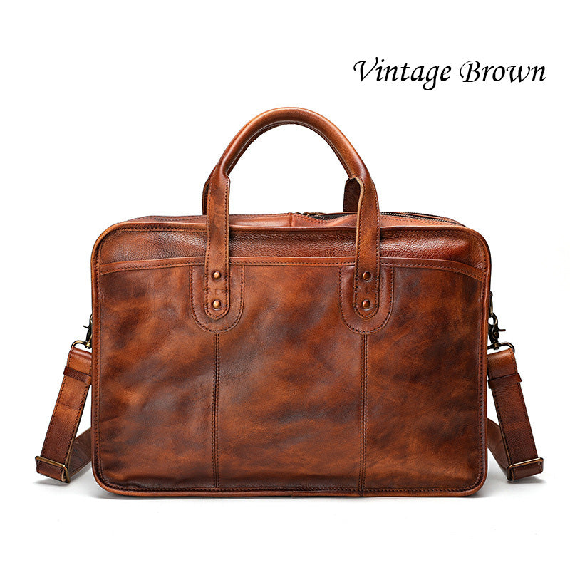 Handmade 15'' Laptop Bag, Leather Briefcase Men, Leather Crossbody Bag, Messenger Bag, Leather Portfolio