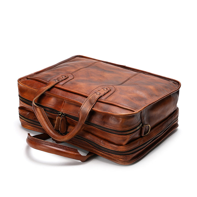 Handmade 15'' Laptop Bag, Leather Briefcase Men, Leather Crossbody Bag, Messenger Bag, Leather Portfolio