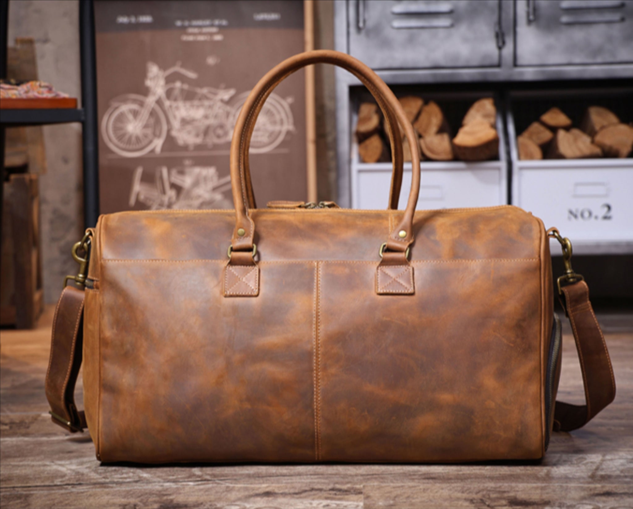 Personalized Leather Duffle Bag, Large Travel Bag, Mens Leather Personalized Leather Duffle Bag, Large Travel Bag, Mens Leather