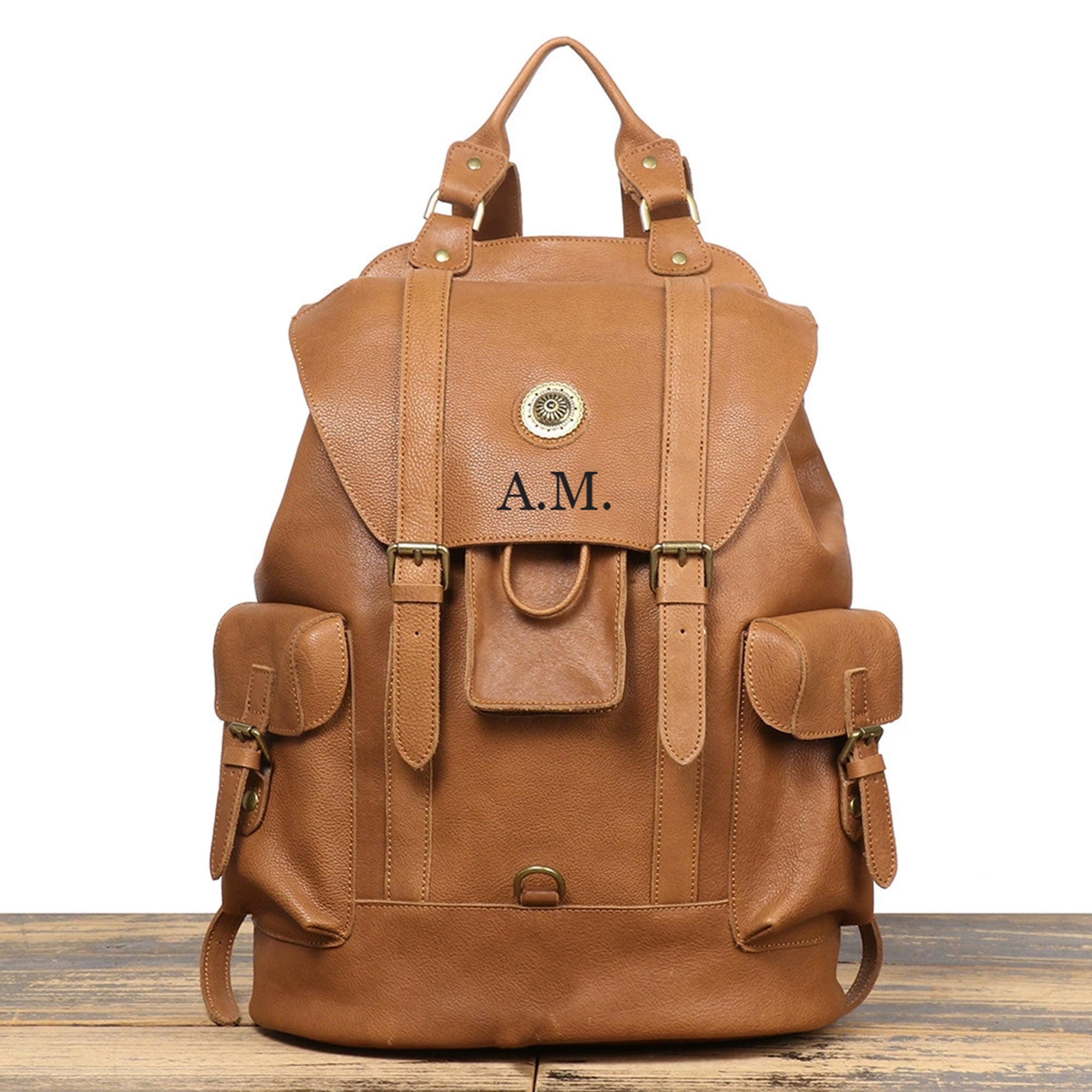 Full Grain Leather Backpack Unisex School Backpack 15.6'' Laptop Backpack Weekender Backpack NP03 Vintage Brown / Yes Full Grain Leather Backpack Unisex School Backpack 15.6'' Laptop Backpack Weekender Backpack NP03 Vintage Brown / Yes