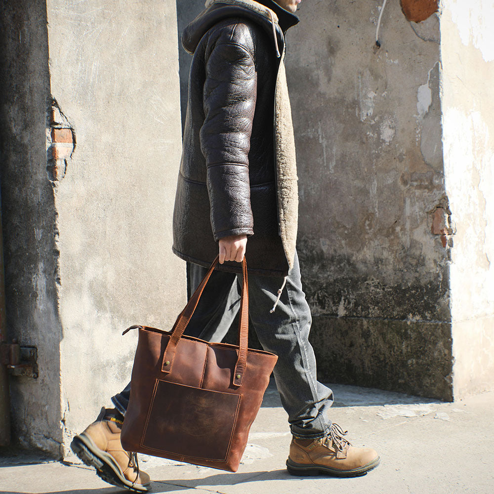 Leather Tote Bag, Full Grain Leather Fashion Designer Handbag, Leather Casual Bag,Leather Shoulder Bag