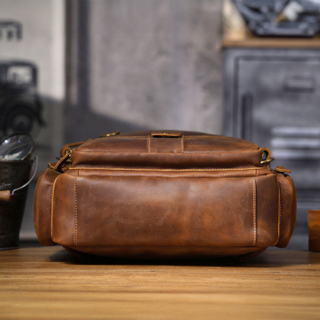 Personalized Full Grain Leather Backpack, Men Leather Travel Backpack, 15'' Laptop Backpack, Best Gift for Him, Dad Gift, Father's Day Gift