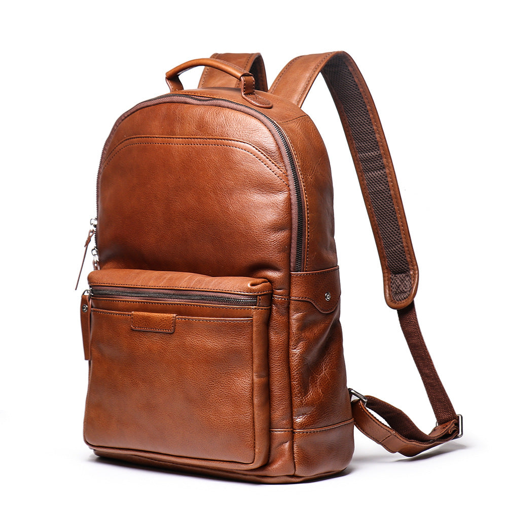 Leather Backpack, Personalized Full Grain Leather Knapsack Rucksack, Leather Anniversary Gifts, Monogram Bags Handmade Black / No