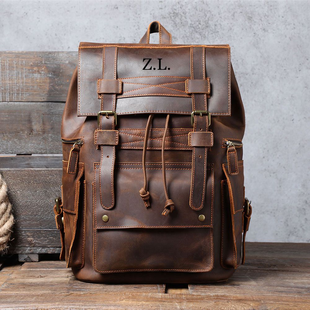 best leather laptop backpack for travel Leather Backpack, Unisex School Backpack, Laptop Backpack, Weekender Backpack, Travel Backpack, Best Gift Dark Brown / Yes