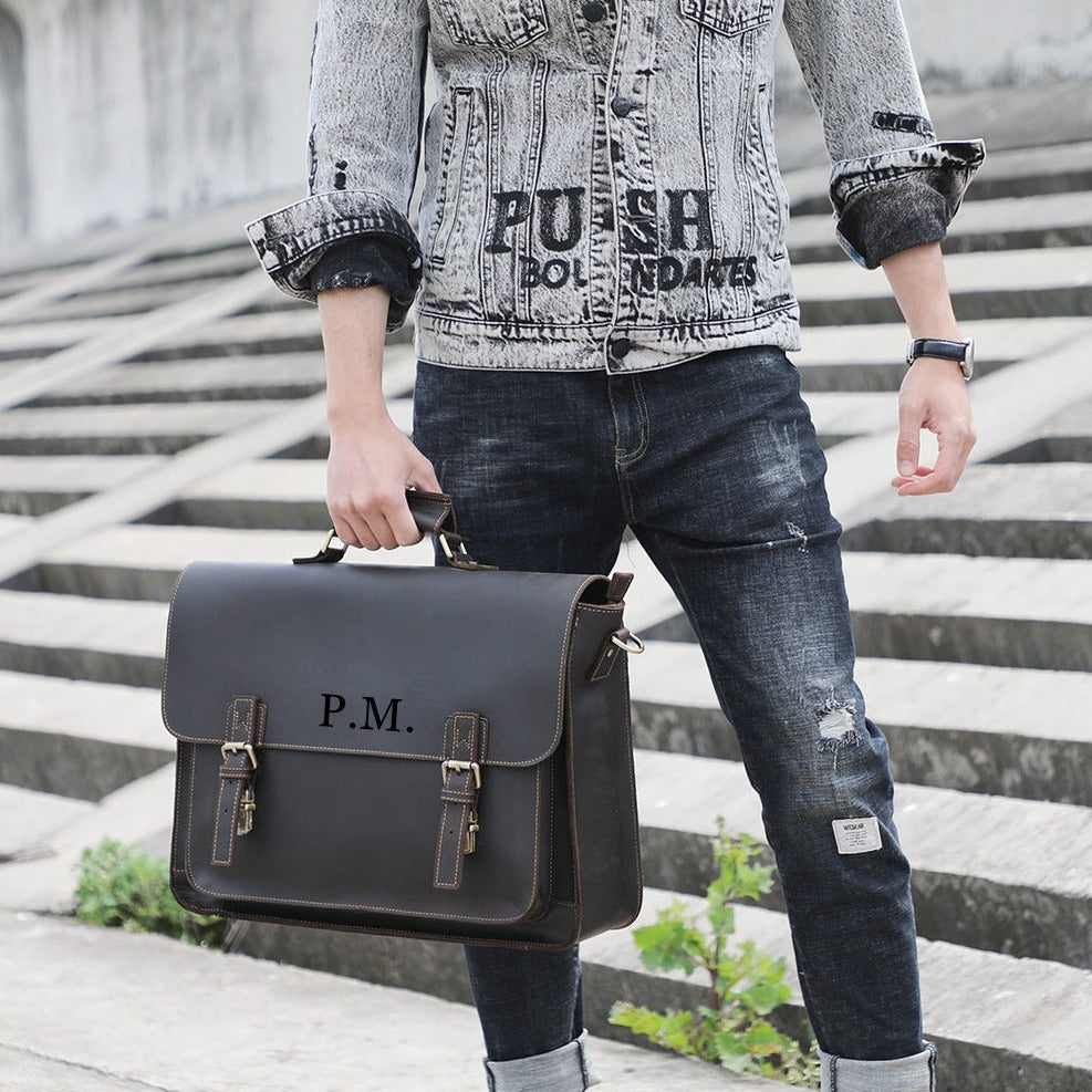 Messenger Mens Shoulder Briefcase Vintage Bag Canvas Laptop