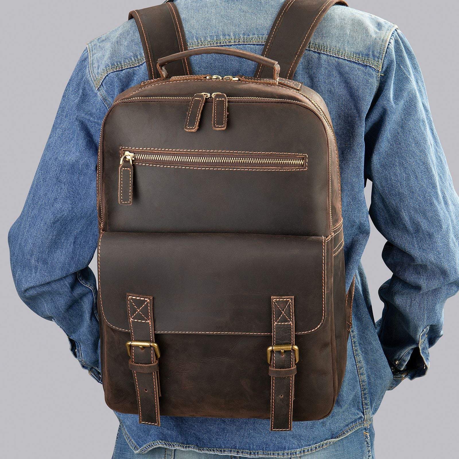 city beach leather backpacks Leather City Backpack, Ideal for Commuting, Travel, Work, High Quality – LISABAG