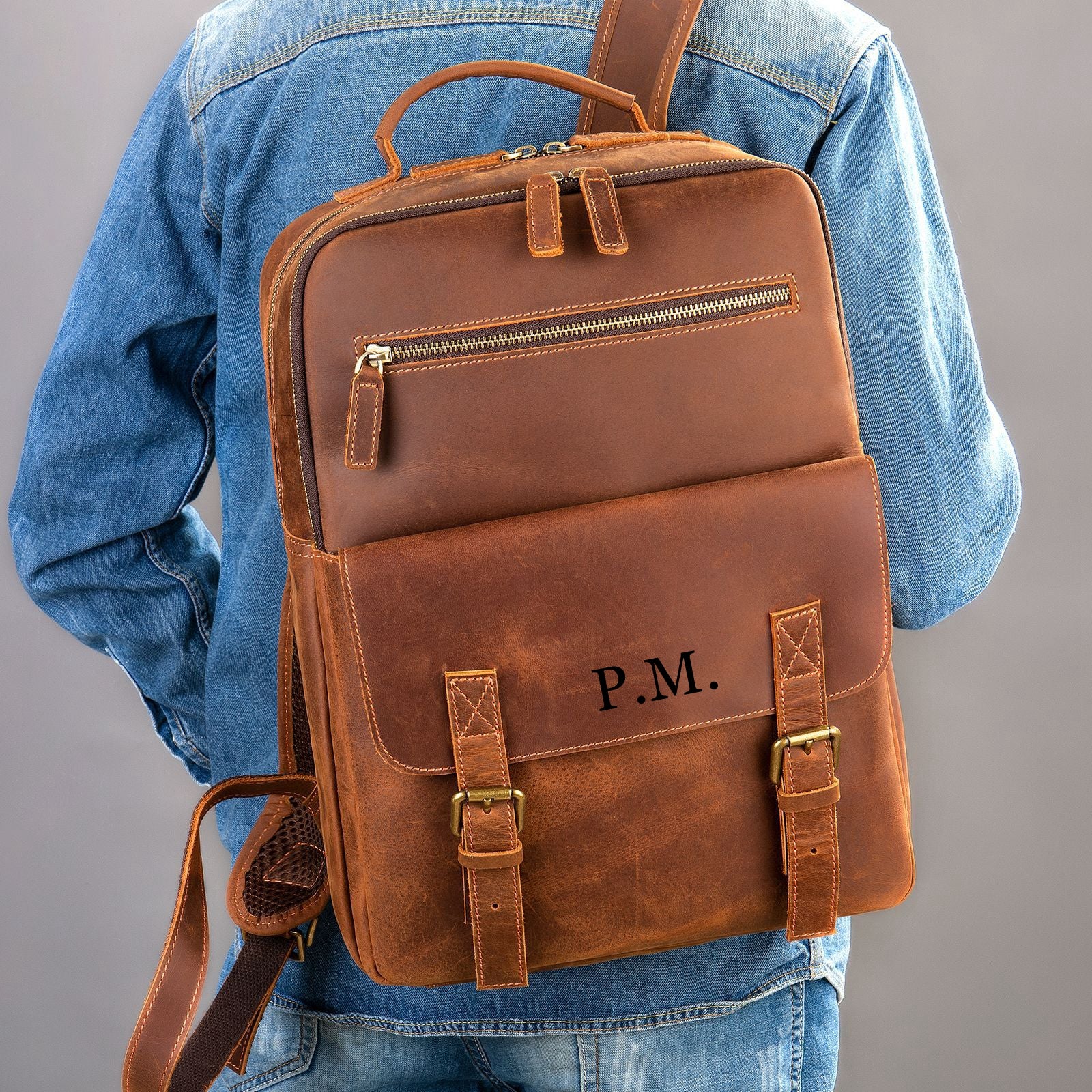 city backpack leather Leather City Backpack, Ideal for Commuting, Travel, Work, High Quality – LISABAG