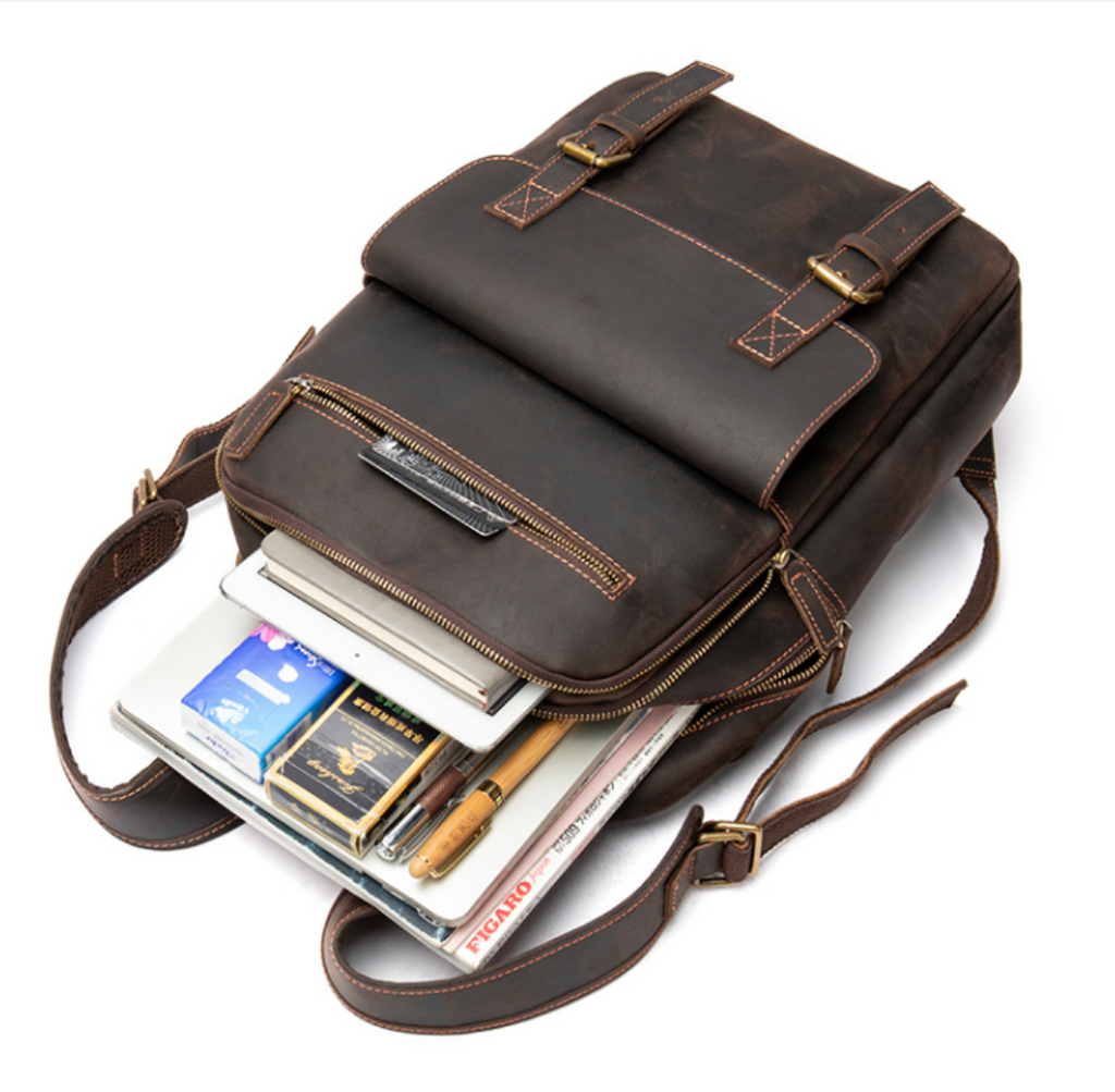 Leather City Backpack, Ideal for Commuting, Travel, Work, High Quality Craftsmanship