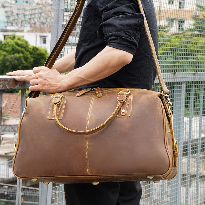 Leather Duffle Bag,Leather Weekender, Gym Bag, Vacation Duffel Bag, Travel Bag, Overnight Bag, Leather Holdall for Gift