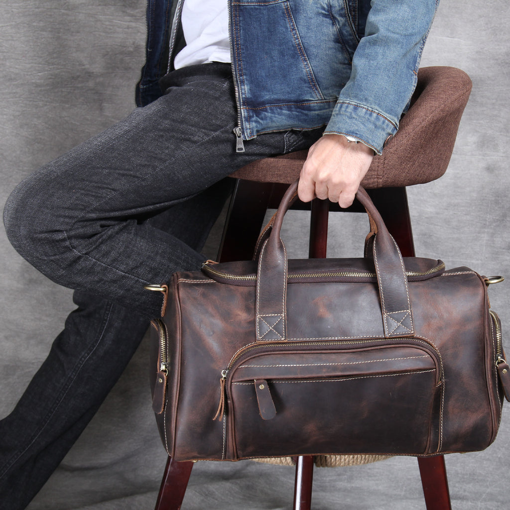 Leather Duffle Bag, Large Travel Bag, Leather Weekend Duffle Bag, Personalized Outdoor Bag, Holdall Bag