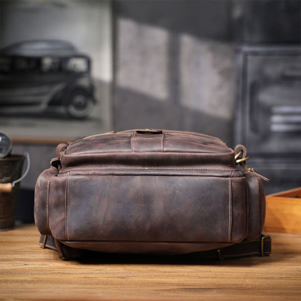 Personalized Full Grain Leather Backpack, Men Leather Travel Backpack, 15'' Laptop Backpack, Best Gift for Him, Dad Gift, Father's Day Gift
