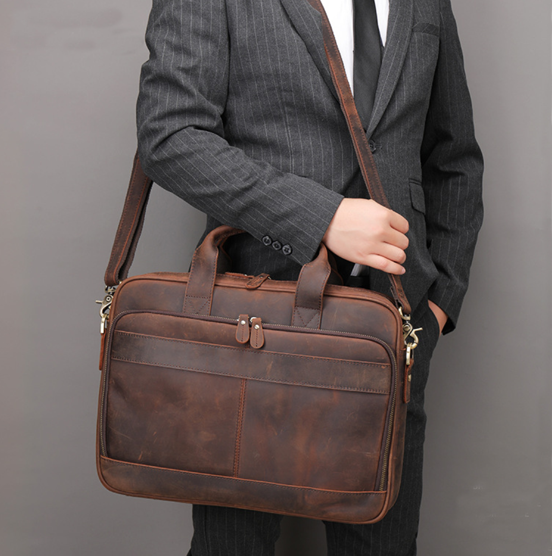 Personalized Leather Messenger Bag, Leather Portfolio, Folder