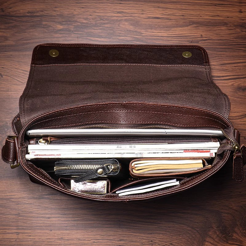 Mens leather messenger bag, Personalized leather bag for man, Custom messenger for man, Mens leather satchel