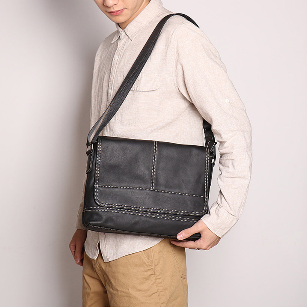 Mens leather messenger bag, Personalized leather bag for man, Custom messenger for man, Mens leather satchel
