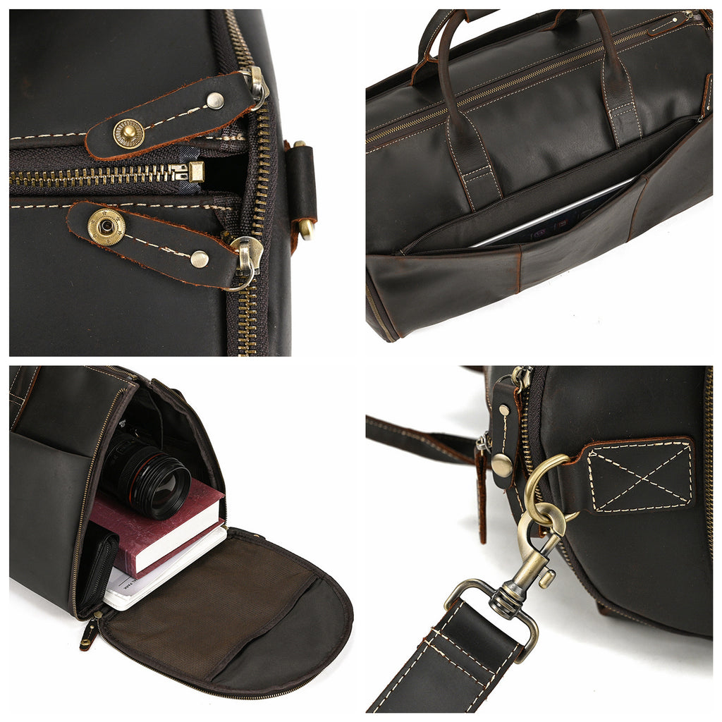 Personalized Carry-on Garment Bag, Convertible Mens Suit Travel Duffle Bag, Leather Duffel Bag with Shoe Pouch, Groomsmen Gift Bag, Unique Gift for Him
