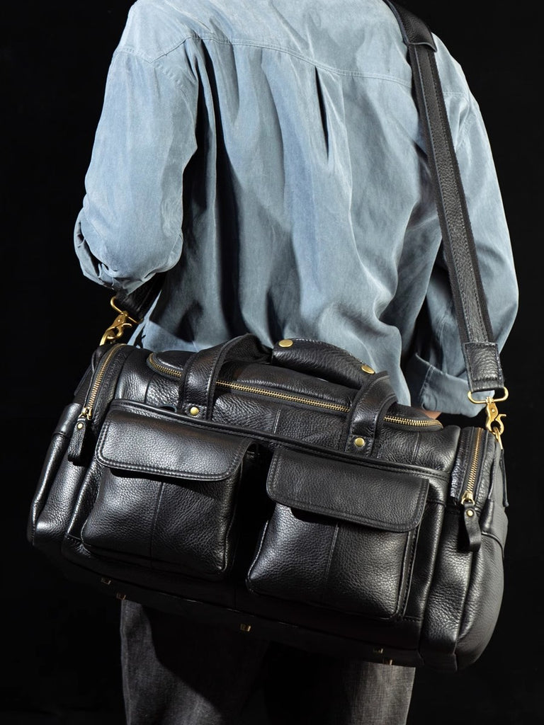 Personalized Handcrafted Top Grain Leather Weekender Bag, Retro Style Duffel Bag, Stylish Men's Duffle, Leather Holdall Gift