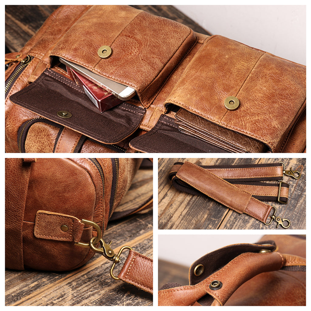 Personalized Handcrafted Top Grain Leather Weekender Bag, Retro Style Duffel Bag, Stylish Men's Duffle, Leather Holdall Gift