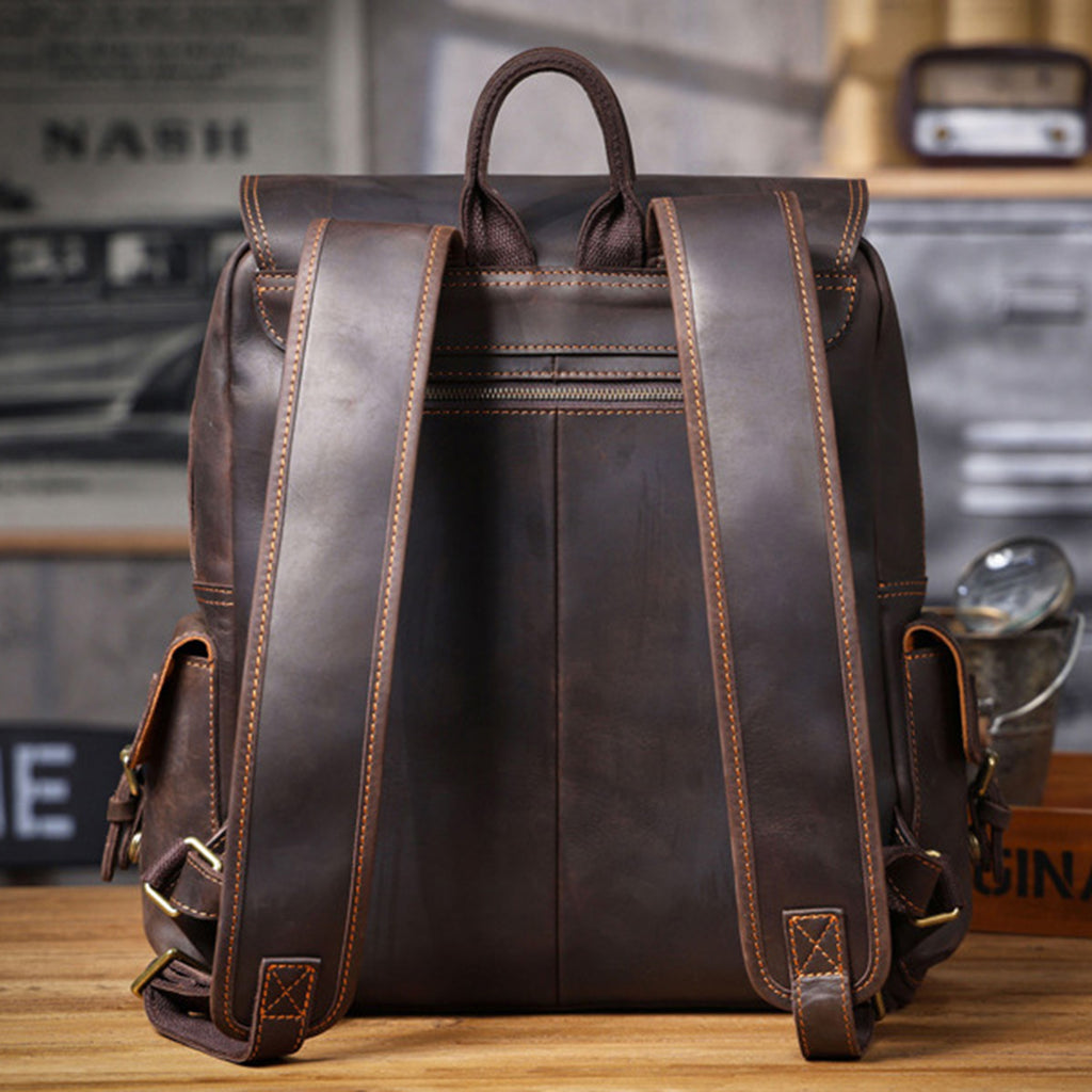 Handmade Leather Backpack Unisex, Personalized Travel Backpack, Laptop Backpack, School Leather Backpack, Minimalist Leather Rucksack