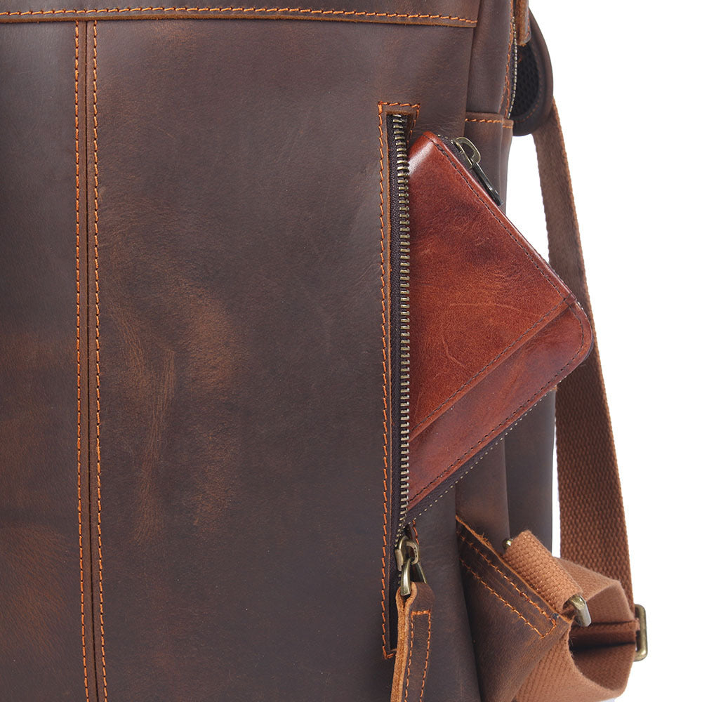 Personalized Leather Backpack Men, Leather Rucksack, Travel Backpack, 15" Laptop Backpack, Gift for Him, Leather Anniversary Gift