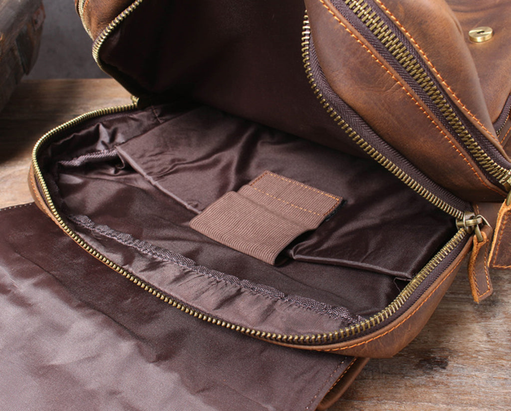 Personalized Leather Backpack Men, Leather Rucksack, Travel Backpack, 15" Laptop Backpack, Gift for Him, Leather Anniversary Gift