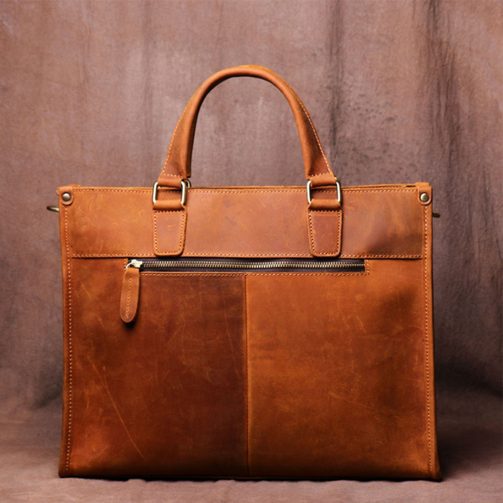 Personalized Leather Laptop Messenger Briefcase Men, Monogram Cross Body Computer Sling Satchel Project Bag, Personalised Groomsmen Gifts