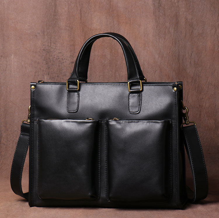 Personalized Leather Laptop Messenger Briefcase Men, Monogram Cross Body Computer Sling Satchel Project Bag, Personalised Groomsmen Gifts