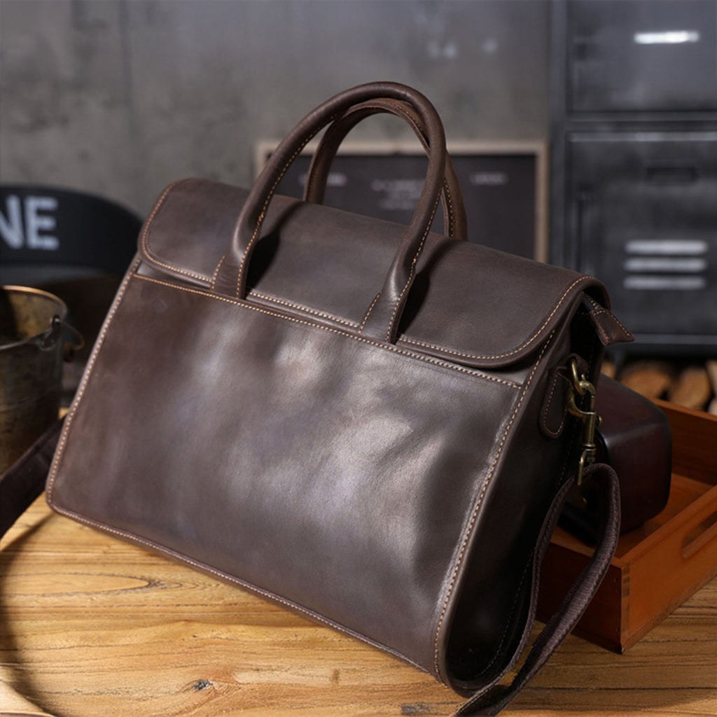 Personalized Leather Briefcase, Shoulder Bag, Handbag, Laptop Bag, Business Bag, Messenger Bag, Office Bag for Men