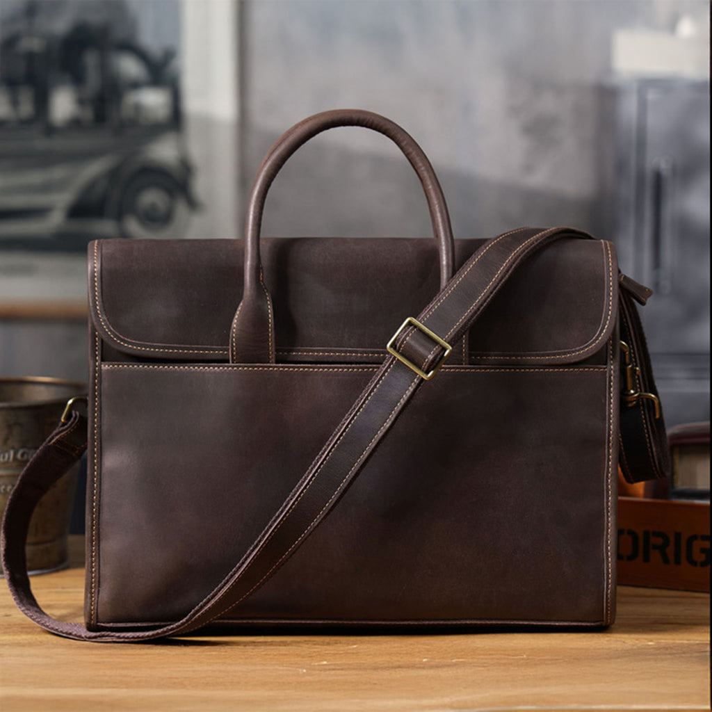 Personalized Leather Briefcase, Shoulder Bag, Handbag, Laptop Bag, Business Bag, Messenger Bag, Office Bag for Men
