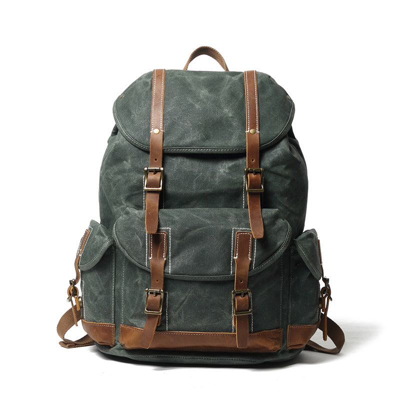 Personalized Waxed Canvas Backpack Large Travel Backpack Laptop Backpa ...