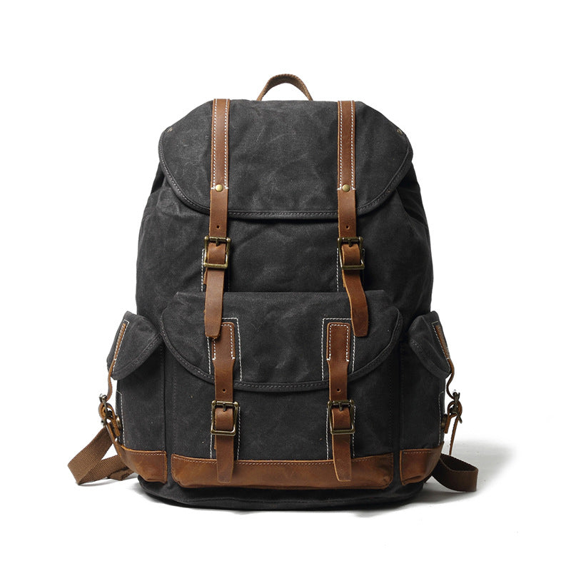 Personalized Waxed Canvas Backpack Large Travel Backpack Laptop Backpack Unisex Weekender Backpack School Backpack
