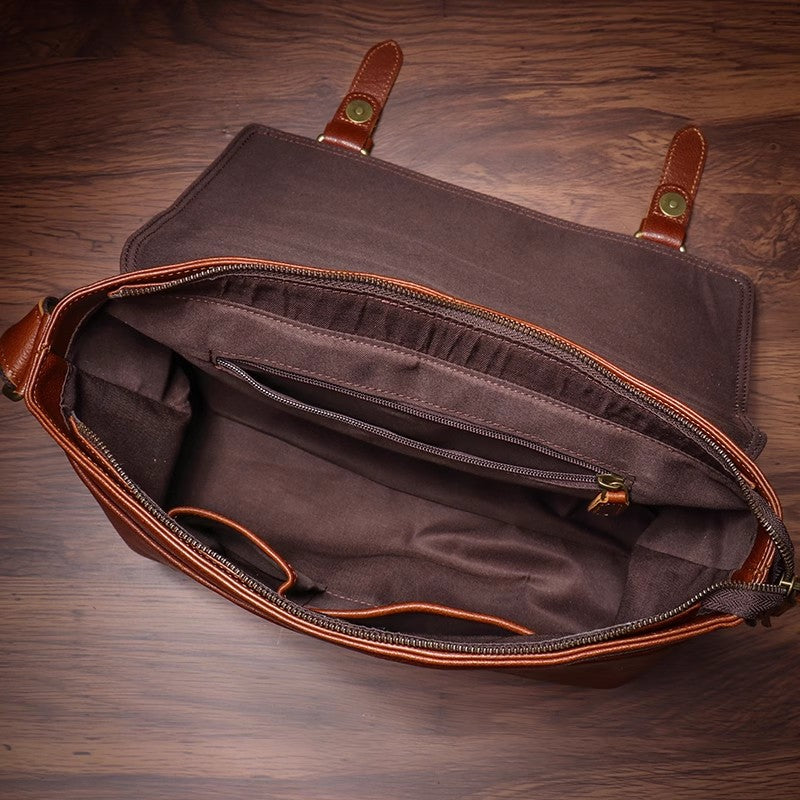 Personalized Leather Satchel, Men's Shoulder Bag, Leather Messenger for Men, Custom Men's Gift, Leather Crossbody Gift