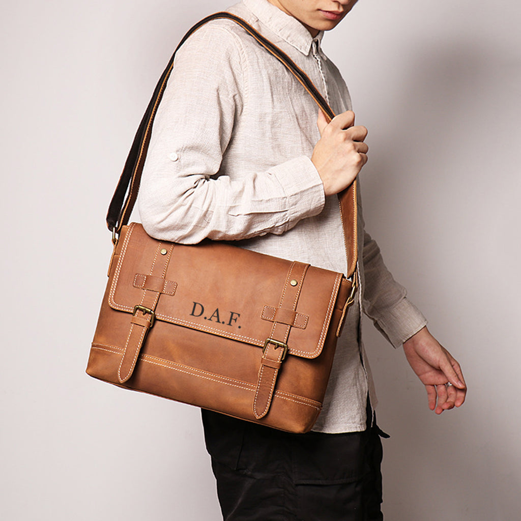 Personalized Leather Satchel, Brown Leather Purse, Satchel Leather Bag, Crossbody Bag, Messenger Bag, Custom Leather Bag