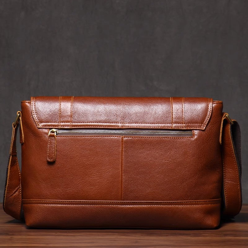 Personalized Leather Satchel, Men's Shoulder Bag, Leather Messenger for Men, Custom Men's Gift, Leather Crossbody Gift