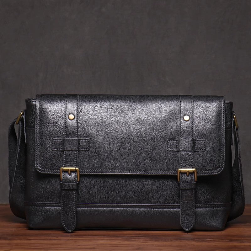 Personalized Leather Satchel, Men's Shoulder Bag, Leather Messenger for Men, Custom Men's Gift, Leather Crossbody Gift