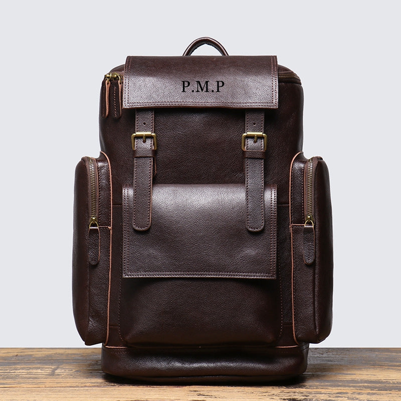 Vintage Leather Backpack, Rucksack, Personalized Men Leather Backpack, Hipster Backpack Gifts for Him Her Black / No