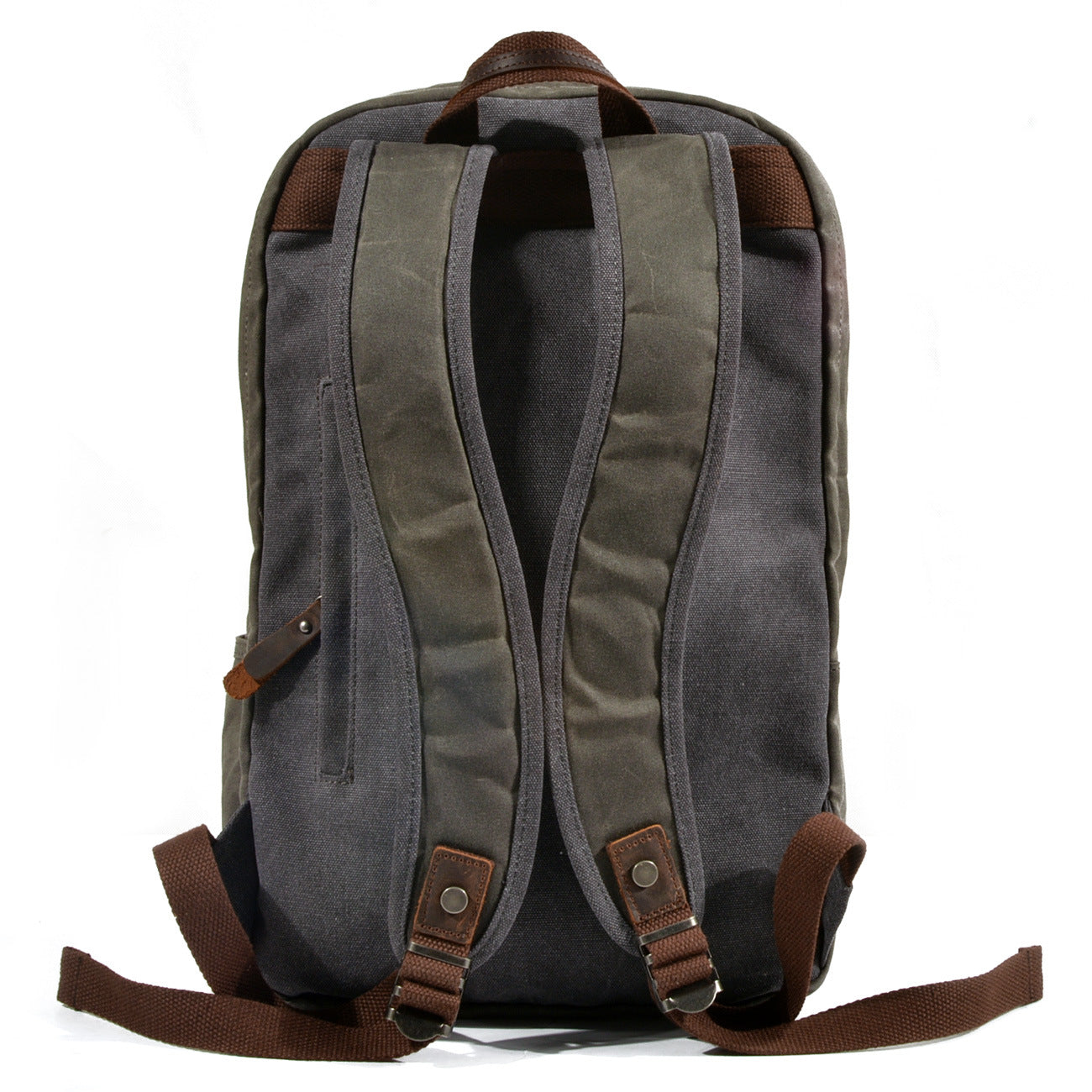 Waxed Canvas Travel Backpack, Casual Canvas Daypack, Laptop Rucksack, School Backpack Army Green