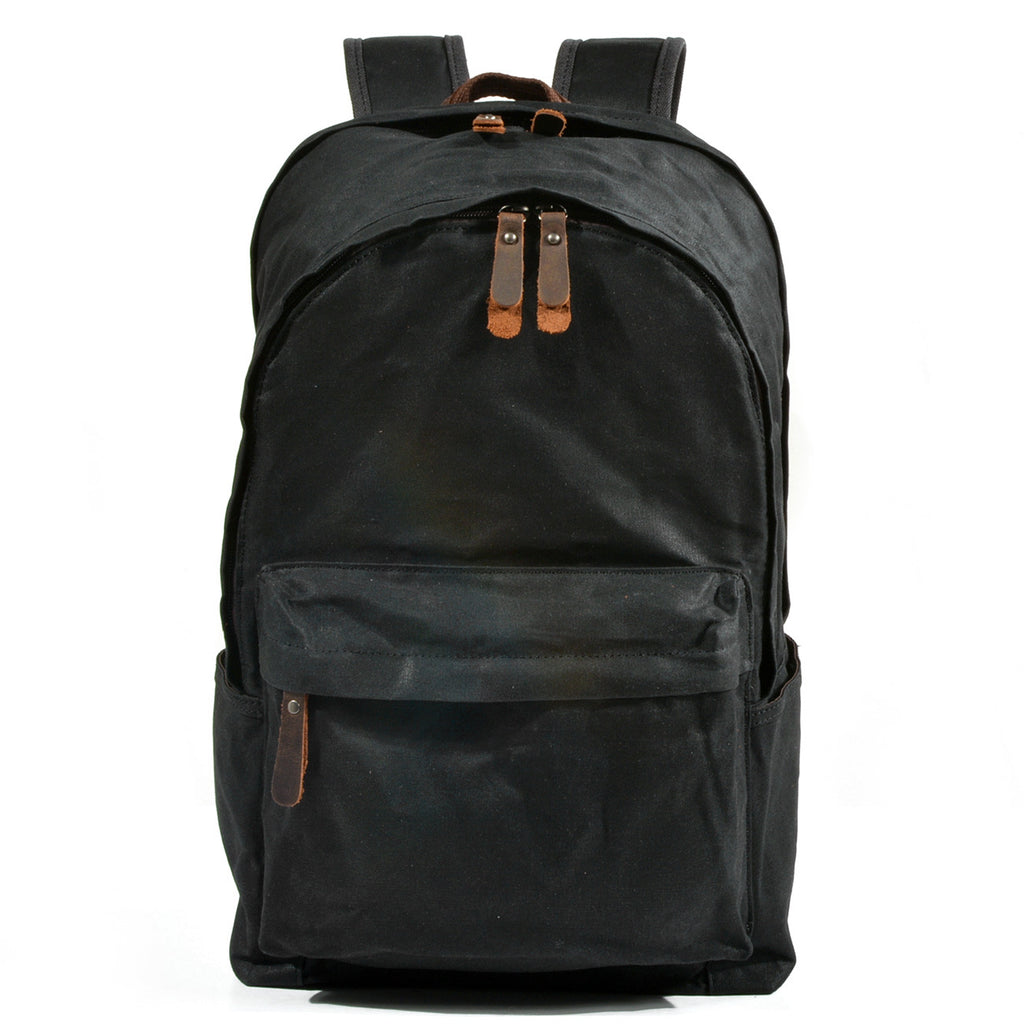 Waxed Canvas Travel Backpack, Casual Canvas Daypack, Laptop Rucksack, School Backpack