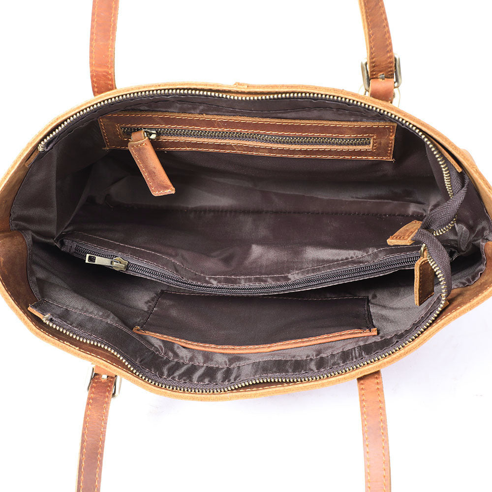 Full Grain Leather Tote Bag, Handmade Leather Shoulder Bag, Vintage Women's Bag, Gift