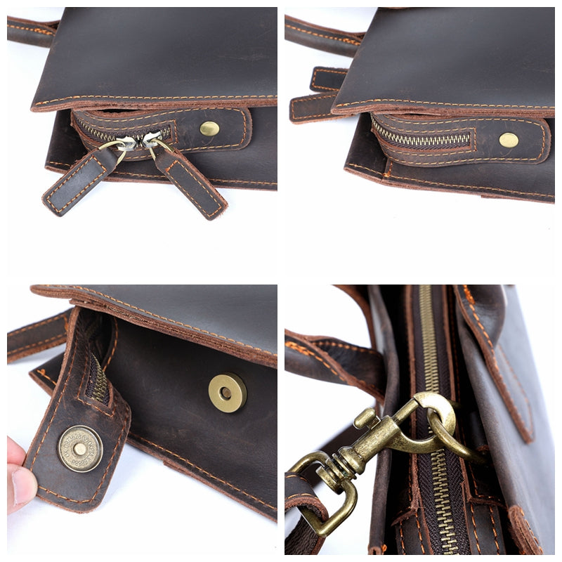 Leather Messenger Bag, Leather Briefcase, Leather Laptop Bag,Leather Shoulder Bag