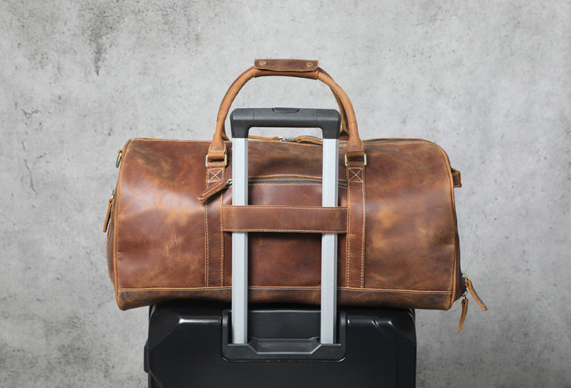 22" Handmade Men Travel Bag Full Grain Leather Duffel Monogrammed gym  bag
